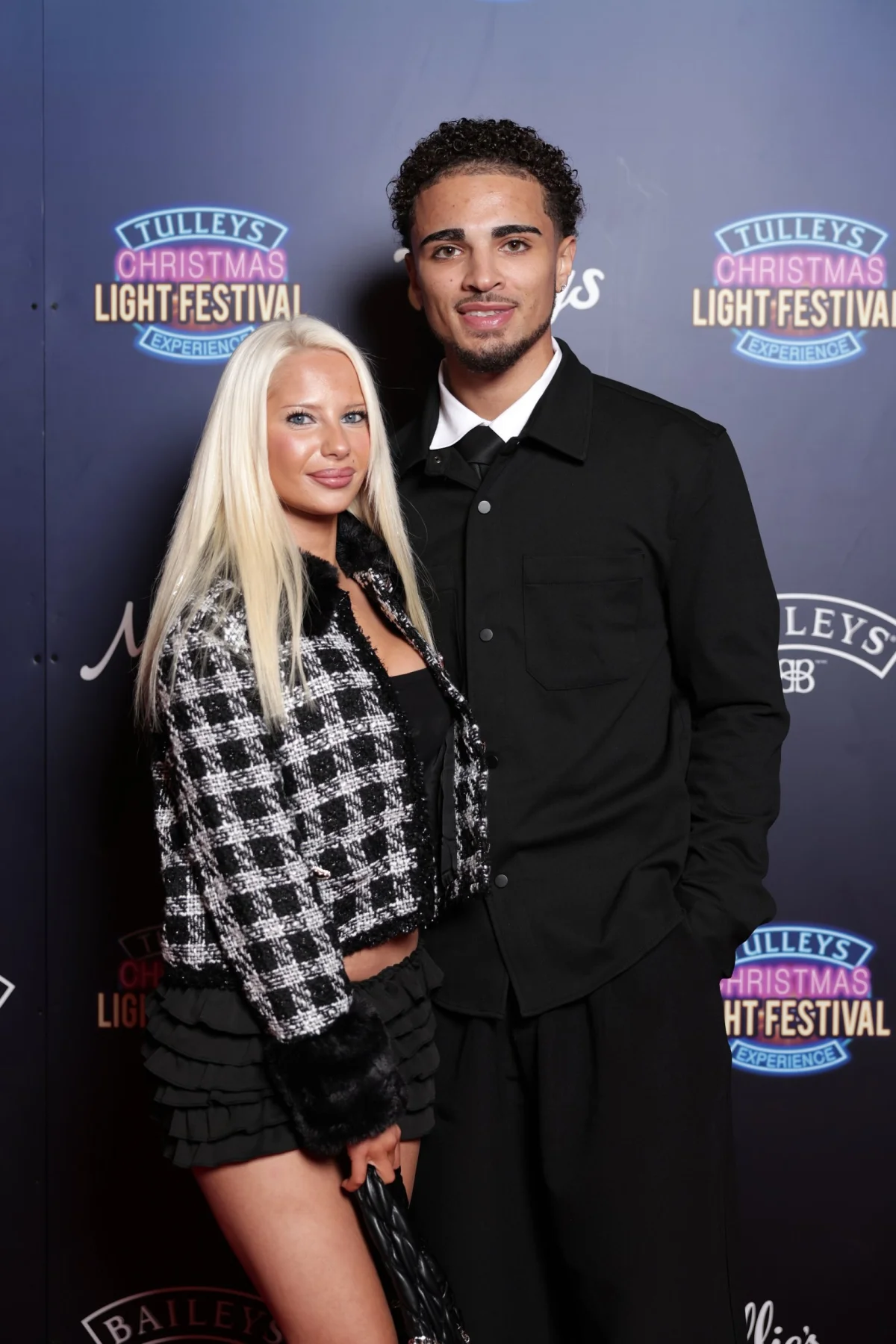 CRAWLEY, ENGLAND - NOVEMBER 28: Elsa Rae and Marcus John seen attending Tulleys Christmas Light Festival on November 28, 2025 in Crawley, England. (Photo by Ricky Vigil M/Getty Images)