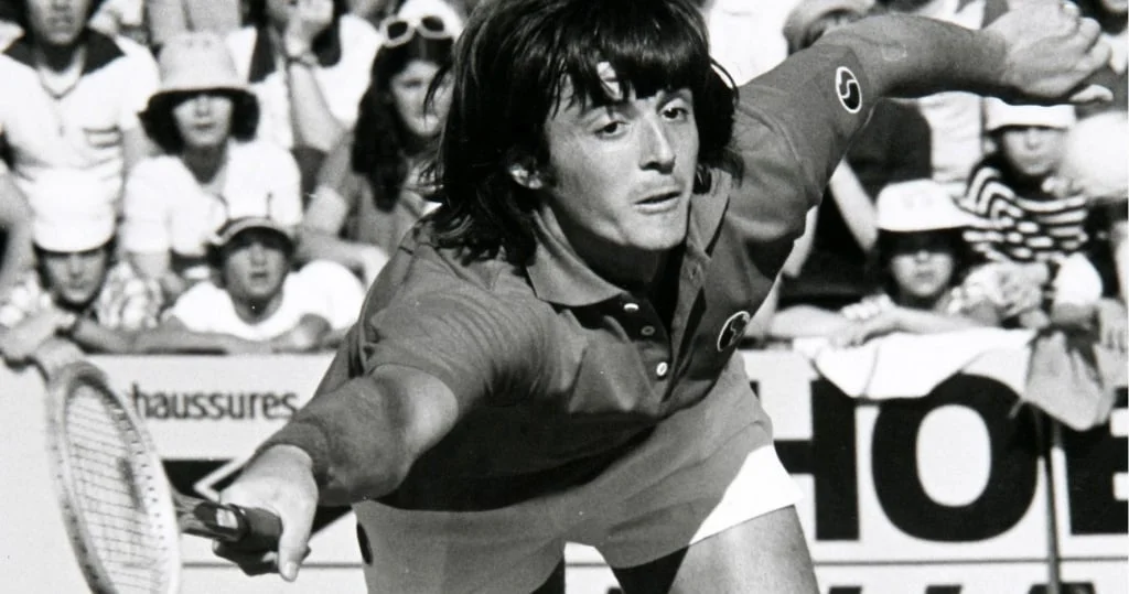 Adriano Panatta at Roland Garros in 1976