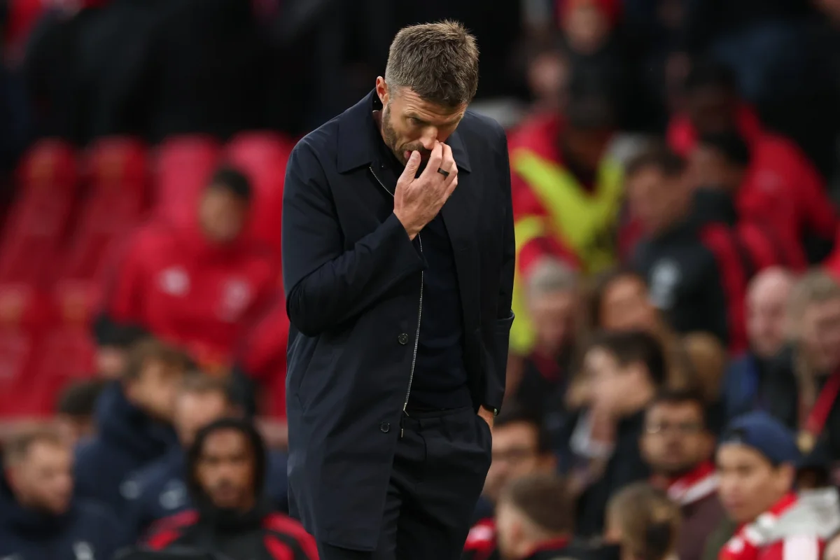 MANCHESTER, ENGLAND - OCTOBER 10: Manchester United Manager Michael Carrick during the Premier League 2026/27 match between Manchester United and Tottenham Hotspur at Old Trafford on October 10, 2026 in Manchester, United Kingdom. (Photo by Shaun Brooks - CameraSport via Getty Images)