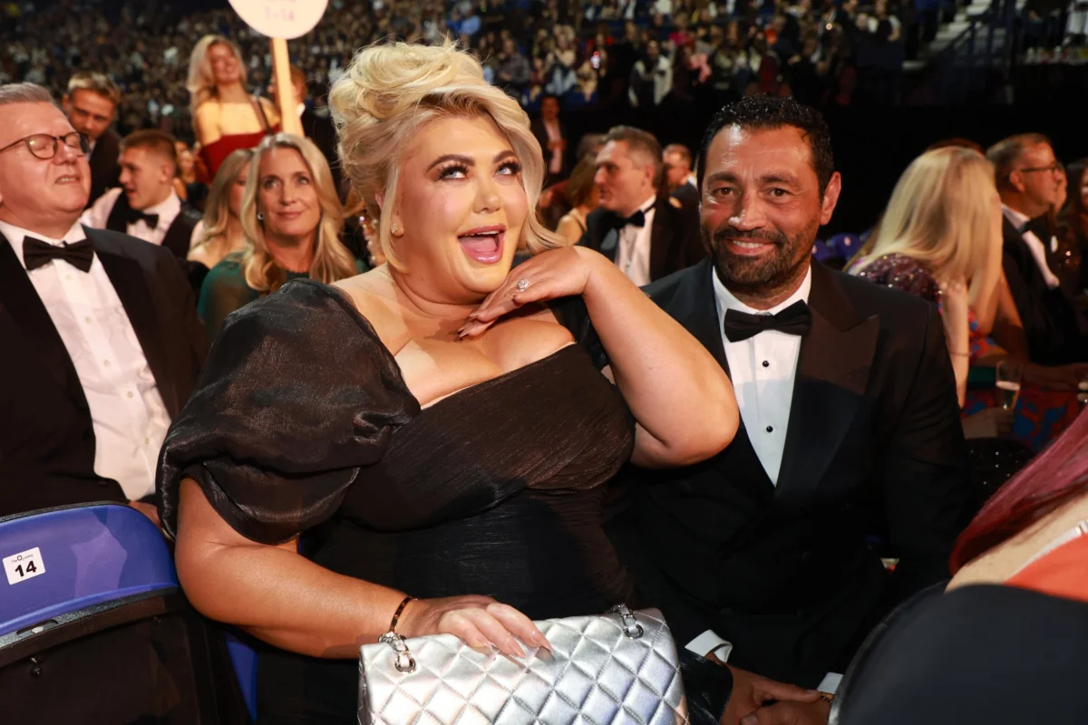 LONDON, ENGLAND - SEPTEMBER 08: Gemma Collins and Rami Hawash at the National Television Awards 2026 show.