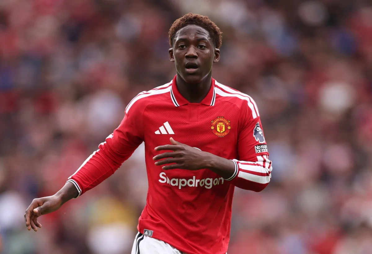 MANCHESTER, ENGLAND - AUGUST 30: Kobbie Mainoo of Manchester United during the Premier League 2026/27 match between Manchester United and Ipswich Town at Old Trafford on August 30, 2026 in Manchester, United Kingdom. (Photo by Marc Atkins/Getty Images)